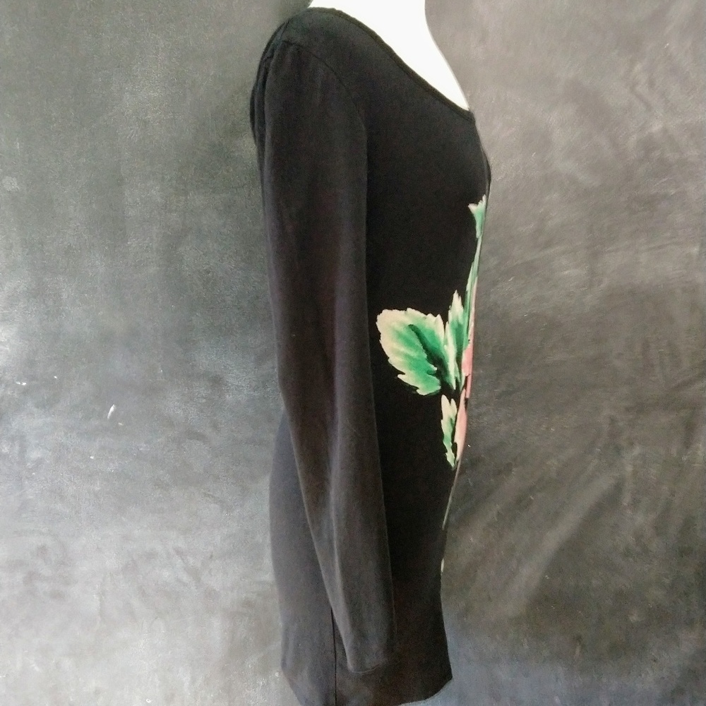 XXI Floral Long Sleeve Stretch CottonT-shirt Dress - Picture 9 of 12
